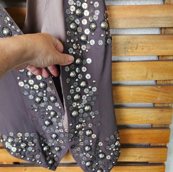 SEDUCE boho vest racer back sequin vest size 8 - Picture 6 of 8
